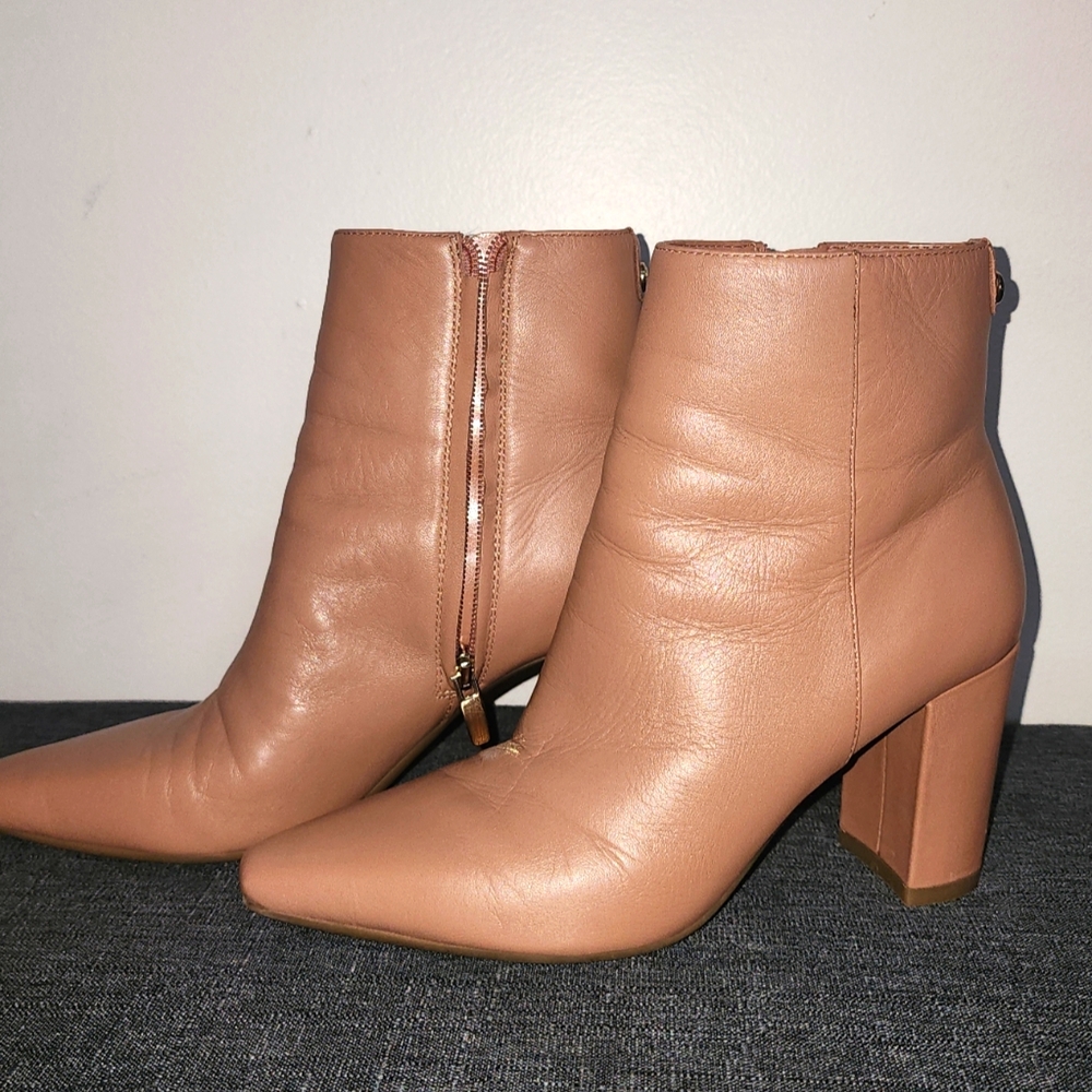 Nine West Pink Ankle Booties with Block Heel